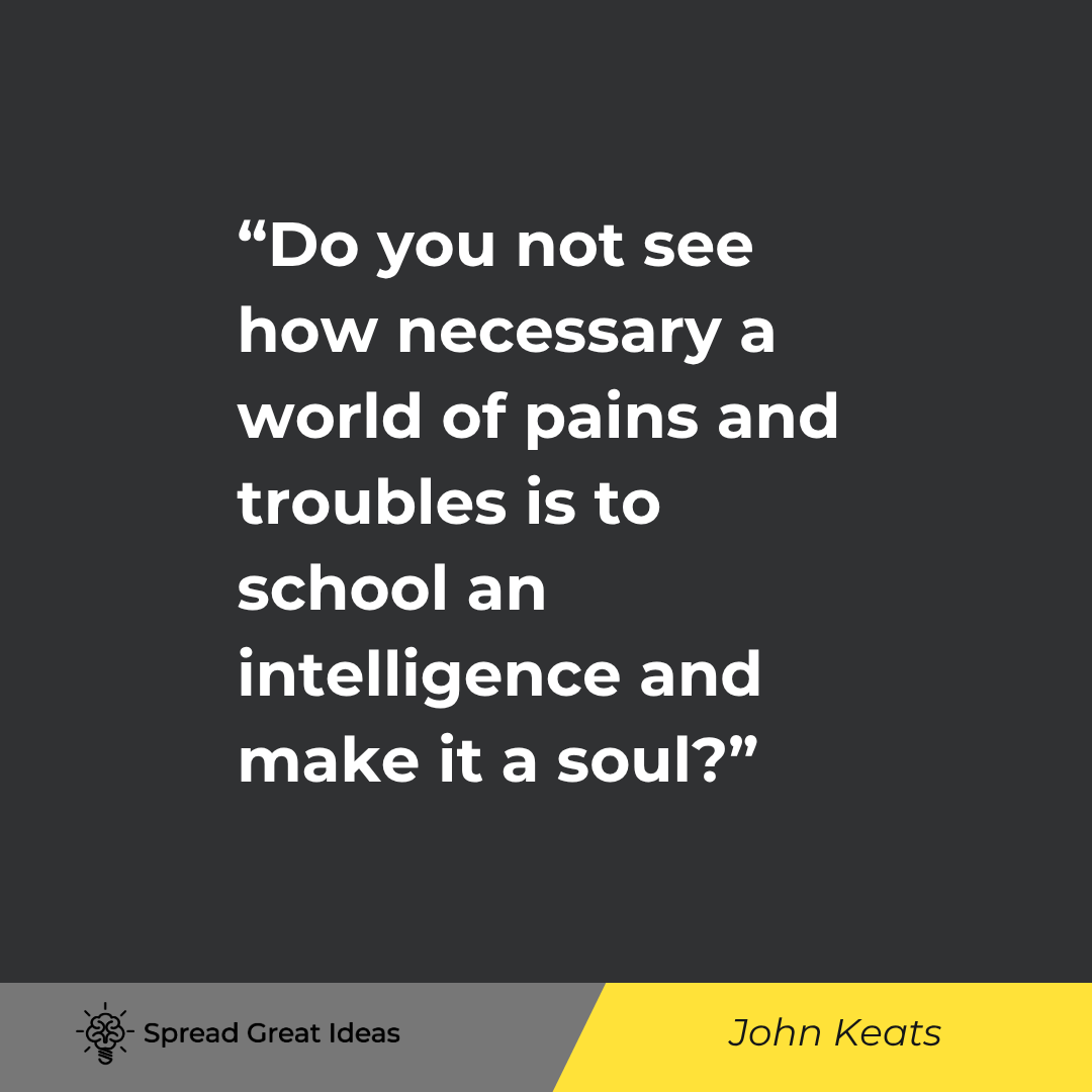 Do you not see how necessary a world of pains and troubles is to school an intelligence and make it ...