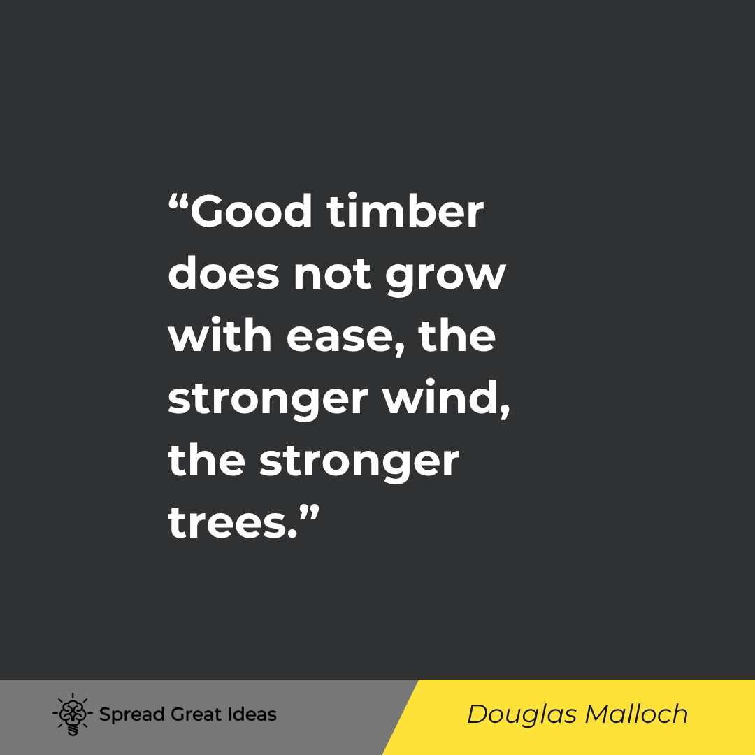 Good timber does not grow with ease, the stronger wind, the stronger trees.