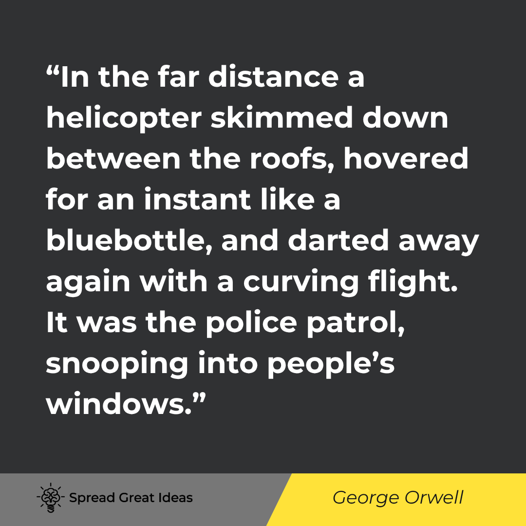 In the far distance a helicopter skimmed down between the roofs, hovered for an instant like a blueb...
