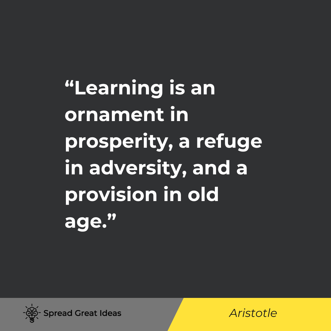 Learning is an ornament in prosperity, a refuge in adversity, and a provision in old age.